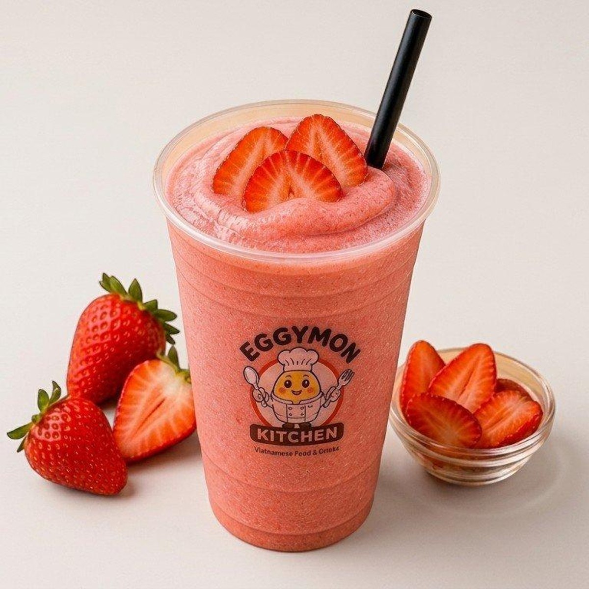 Strawberry Smoothie at Eggymon Kitchen in Alpharetta
