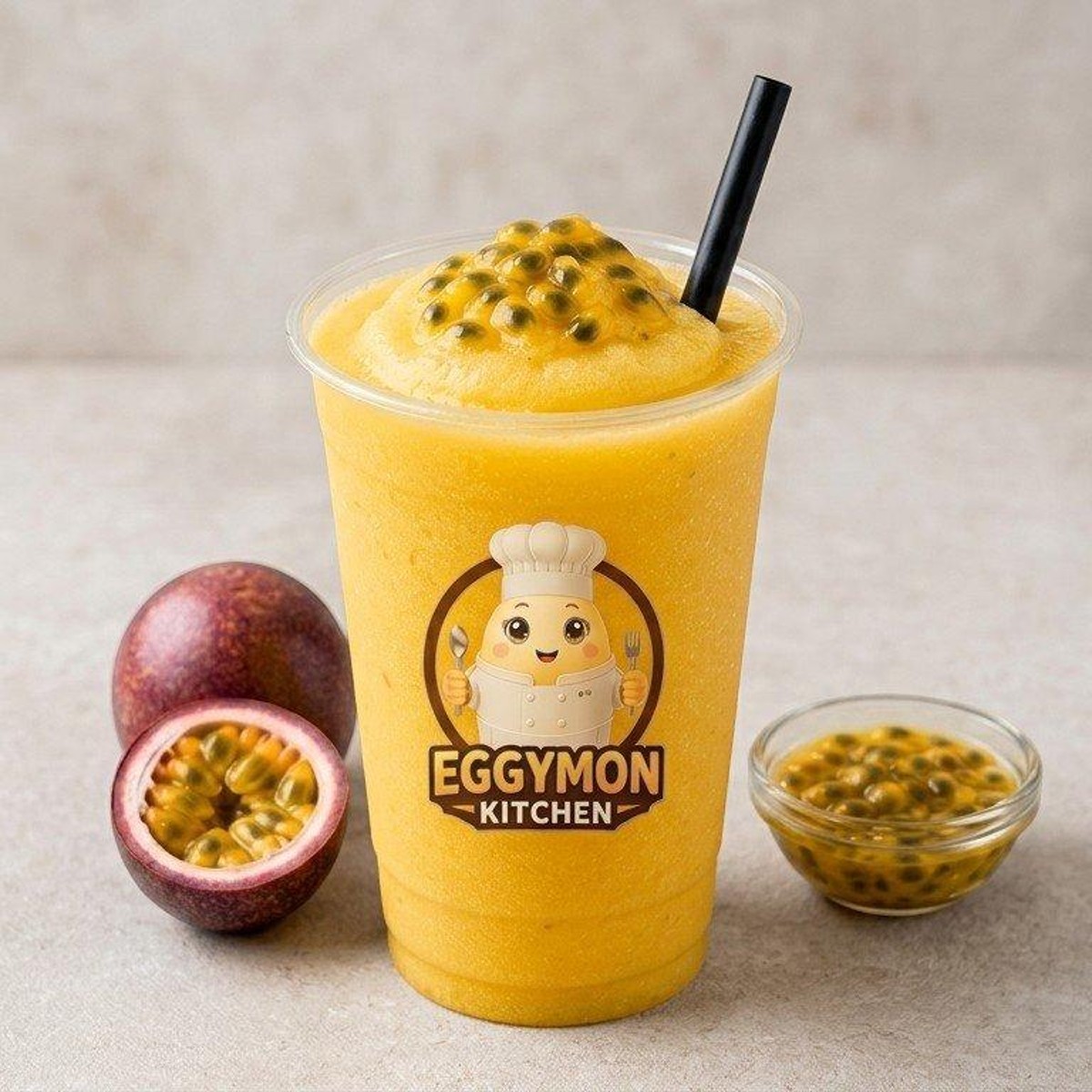 Passion Fruit Smoothie at Eggymon Kitchen in Alpharetta